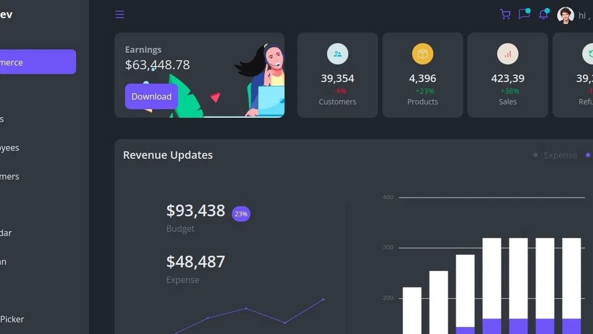 فروشگاه مدرن — ویترین و پنل مدیریت